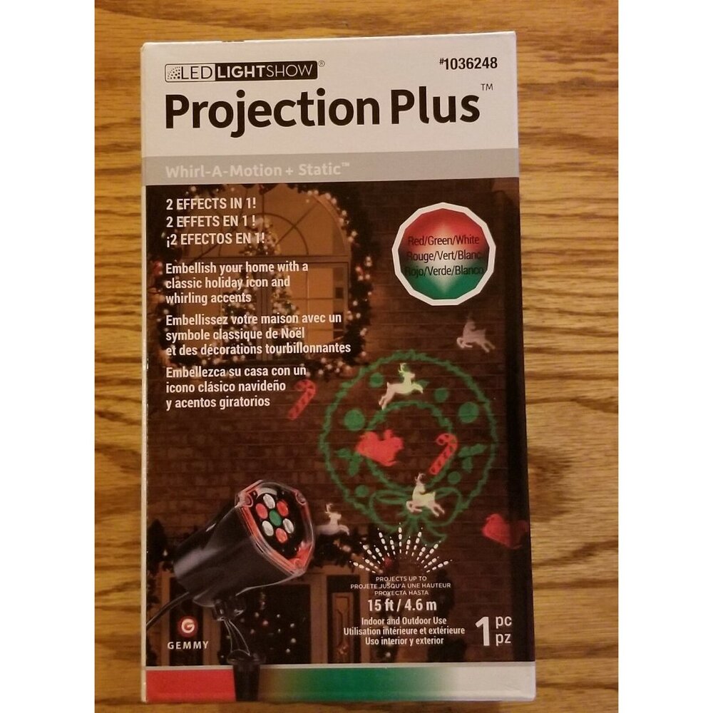 Gemmy Light Show LED Projection Plus Whirl A Motion Static 2 Effects in 1 86085